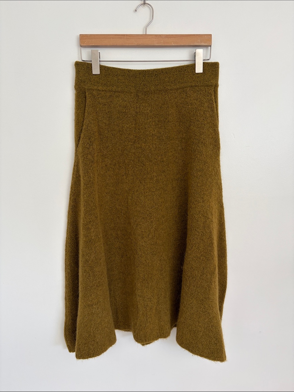 ASOS Olive Green Knit A-Line Skirt Size 10